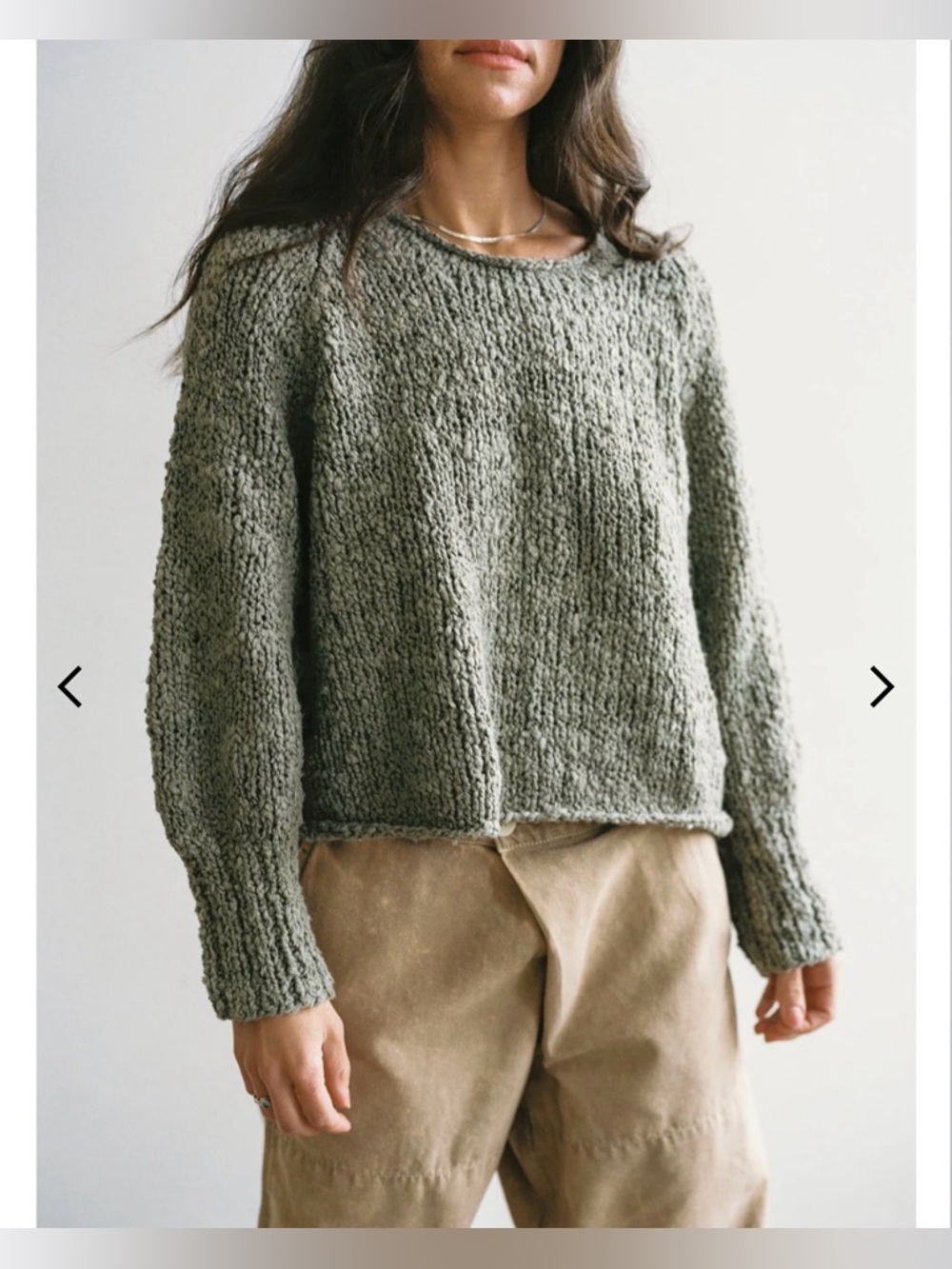 Emma Rothkopf nogu handknit pullover cotton sweater in iron large L gray
